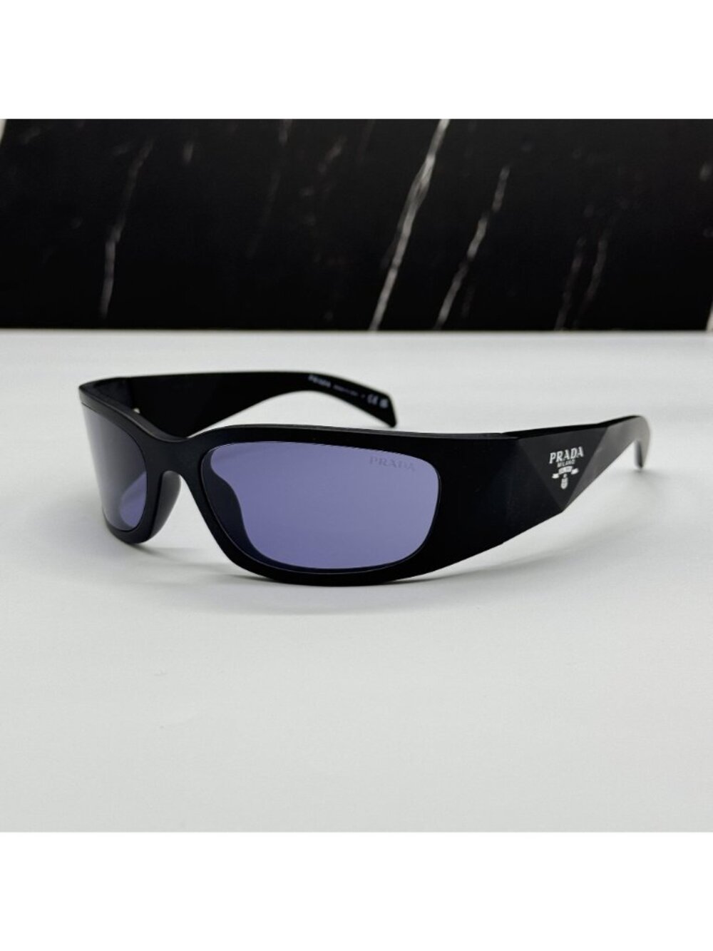 NEW PRADA PRA19S 1BO40G SUNGLASSES PR A19S 1BO40G BLACK/PURPLE UNISEX SPR A19S - Picture 7 of 10